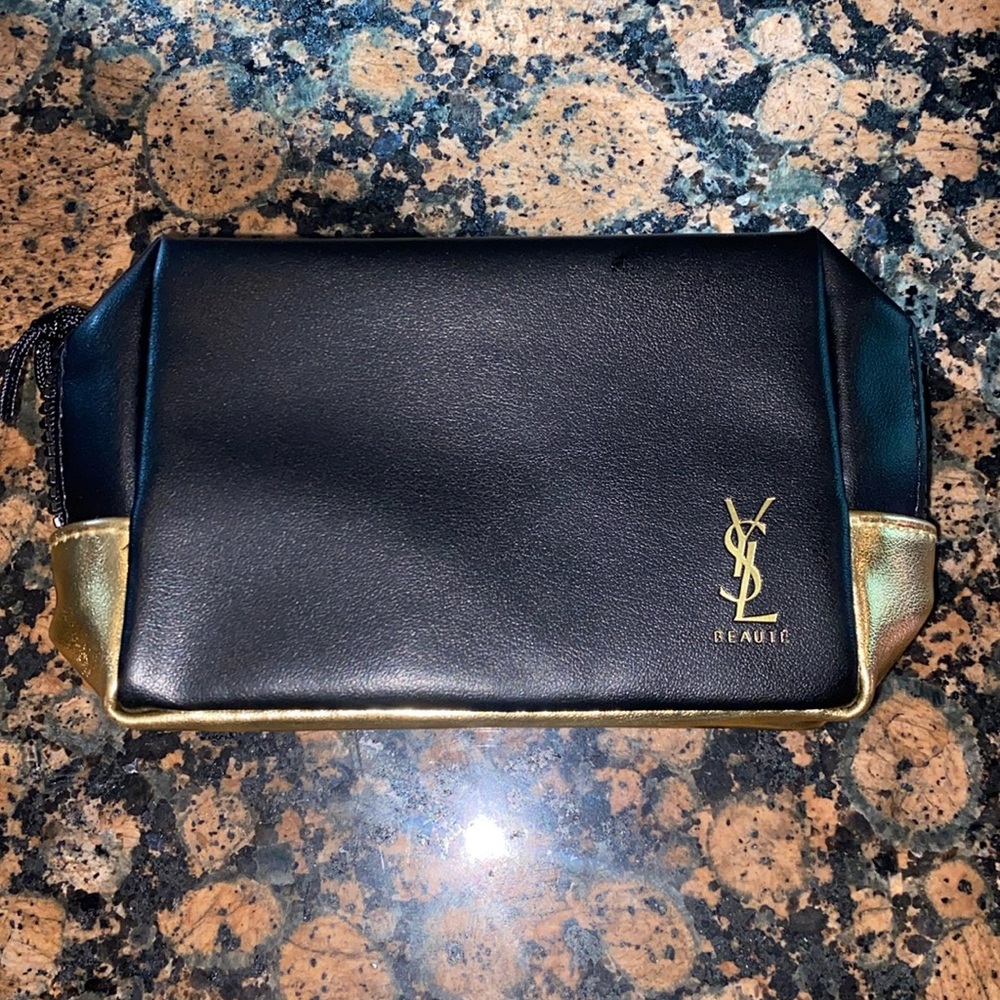 Mini YVES SAINT LAURENT CLUCTH GOLD/BLACK. MINI BAG authentic